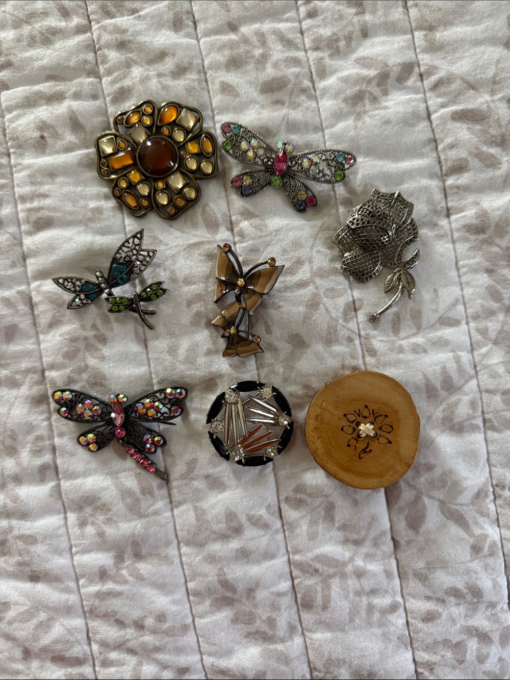 Mixed Color Dragonfly & Floral Brooch Set - Women Accessories
